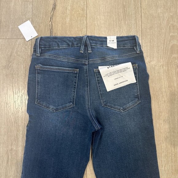NEW Good American Women’s Straight Leg Jeans Indigo Size 6/28 - Picture 9 of 10